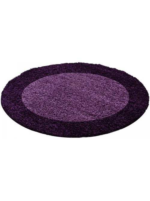 Tapis rond poils longs shaggy tissé motif simple BORDURE - Kiabi Tapis rond poils longs shaggy tissé motif simple BORDURE - Kiabi