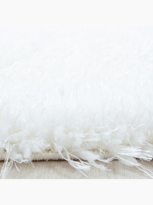 Tapis rond poils longs shaggy tissé motif uni UNI A - Kiabi