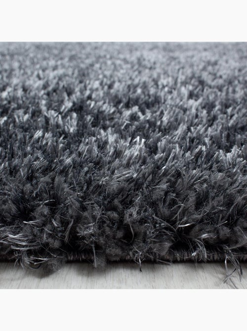 Tapis rond poils longs shaggy tissé motif uni UNI A - Kiabi