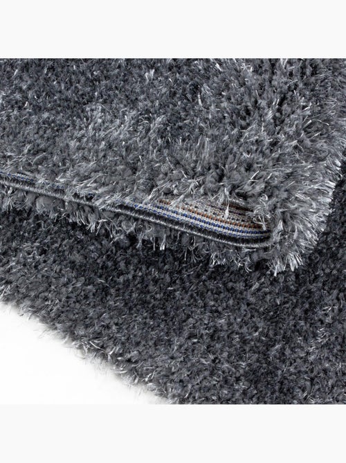 Tapis rond poils longs shaggy tissé motif uni UNI A - Kiabi