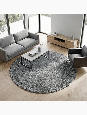 Tapis longs poils shaggy tissé motif uni UNI B