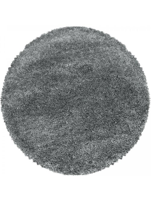 Tapis rond poils longs shaggy tissé motif uni UNI B - Kiabi