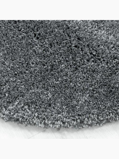 Tapis rond poils longs shaggy tissé motif uni UNI B - Kiabi