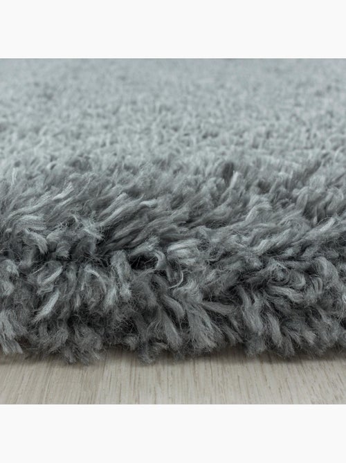 Tapis rond poils longs shaggy tissé motif uni UNI B - Kiabi
