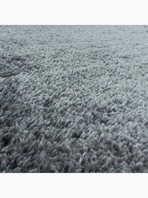 Tapis rond poils longs shaggy tissé motif uni UNI B - Kiabi