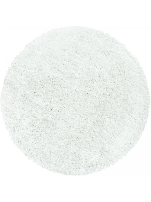 Tapis rond poils longs shaggy tissé motif uni UNI B - Kiabi