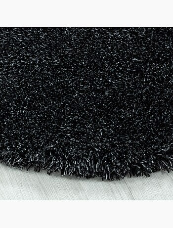 Tapis longs poils shaggy tissé motif uni uni b