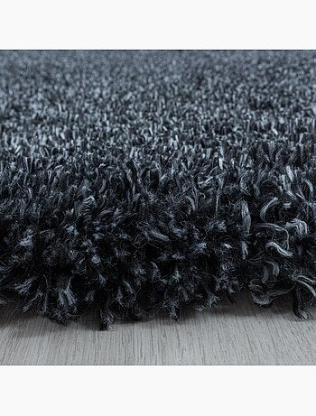 Tapis longs poils shaggy tissé motif uni uni b