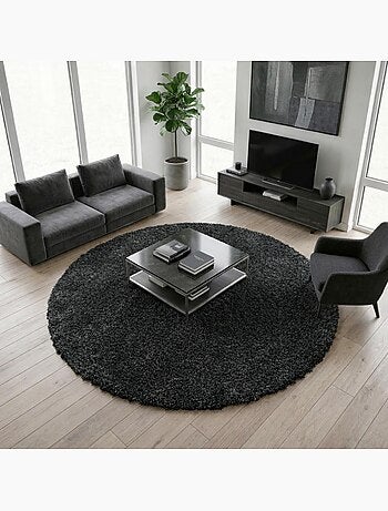 Tapis longs poils shaggy tissé motif uni UNI B