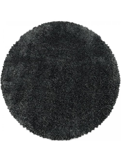 Tapis rond poils longs shaggy tissé motif uni UNI B - Kiabi