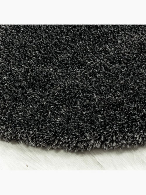Tapis rond poils longs shaggy tissé motif uni UNI B - Kiabi