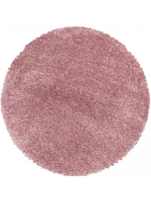 Tapis rond poils longs shaggy tissé motif uni UNI B - Kiabi
