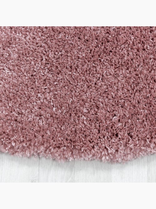 Tapis rond poils longs shaggy tissé motif uni UNI B - Kiabi