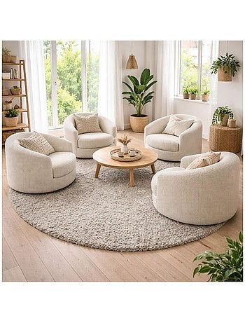 Tapis poils longs shaggy tissé motif uni UNI I