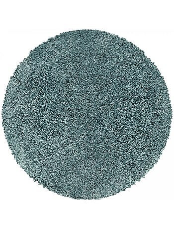 Tapis rond poils longs shaggy tissé motif uni UNI I