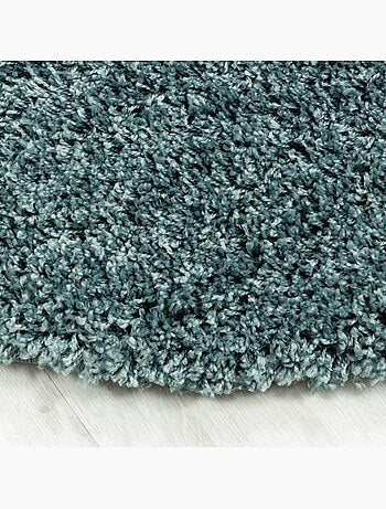 Tapis rond poils longs shaggy tissé motif uni UNI I