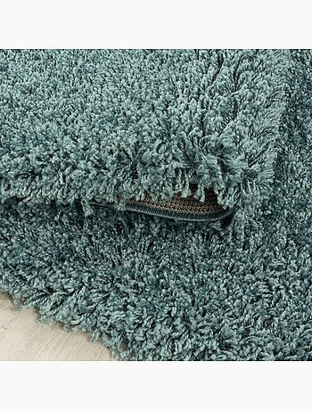 Tapis rond poils longs shaggy tissé motif uni UNI I