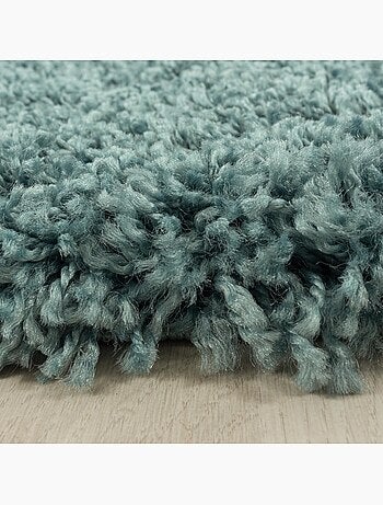 Tapis rond poils longs shaggy tissé motif uni UNI I