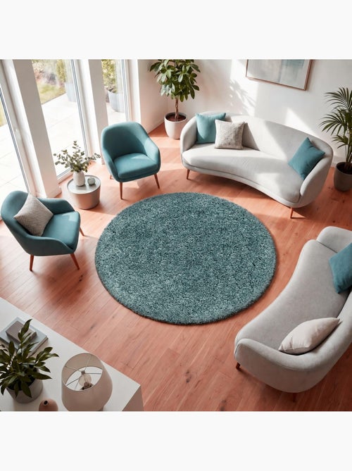 Tapis rond poils longs shaggy tissé motif uni UNI I - Kiabi Tapis rond poils longs shaggy tissé motif uni UNI I - Kiabi