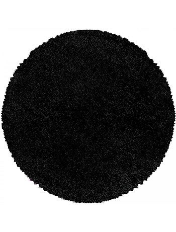 Tapis rond poils longs shaggy tissé motif uni UNI I