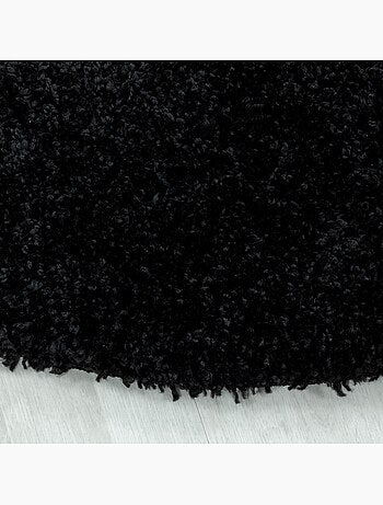 Tapis rond poils longs shaggy tissé motif uni UNI I