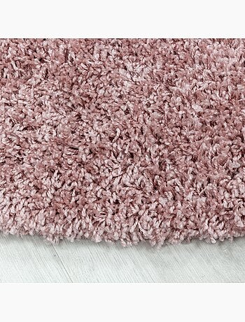 Tapis rond poils longs shaggy tissé motif uni UNI I