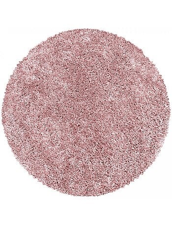 Tapis rond poils longs shaggy tissé motif uni UNI I