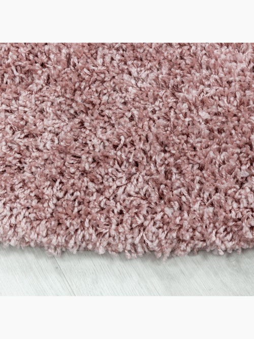 Tapis rond poils longs shaggy tissé motif uni UNI I - Kiabi