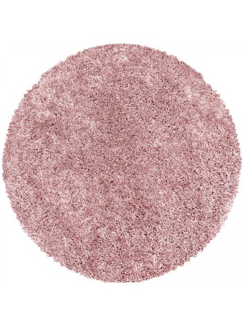 Tapis rond poils longs shaggy tissé motif uni UNI I - Kiabi