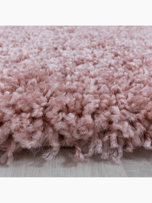 Tapis rond poils longs shaggy tissé motif uni UNI I - Kiabi