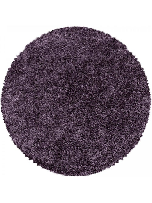Tapis rond poils longs shaggy tissé motif uni UNI I - Kiabi
