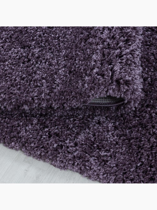 Tapis rond poils longs shaggy tissé motif uni UNI I - Kiabi