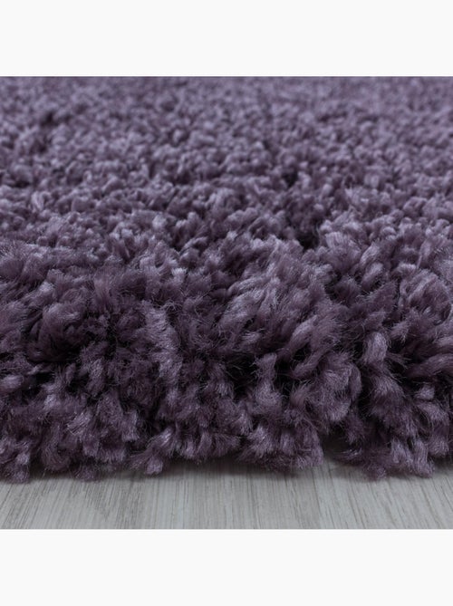 Tapis rond poils longs shaggy tissé motif uni UNI I - Kiabi