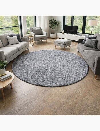 Tapis poils longs shaggy tissé motif uni uni l