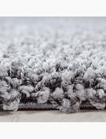 Tapis poils longs shaggy tissé motif uni uni l