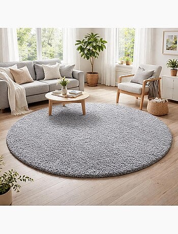 Tapis poils longs shaggy tissé motif uni uni l