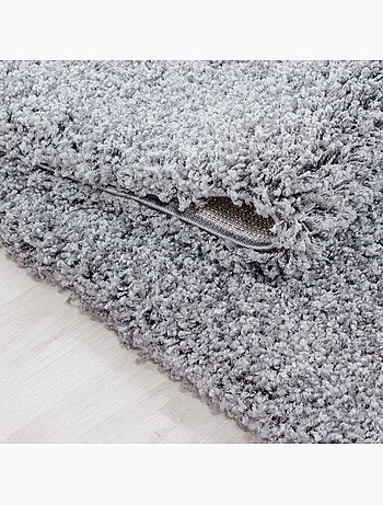 Tapis poils longs shaggy tissé motif uni uni l