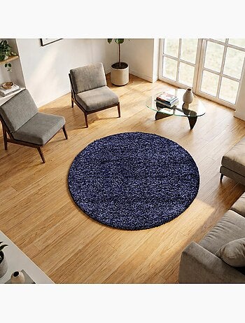 Tapis poils longs shaggy tissé motif uni UNI L
