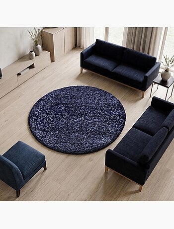 Tapis poils longs shaggy tissé motif uni UNI L