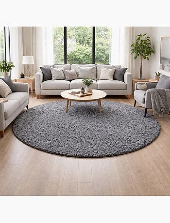 Tapis poils longs shaggy tissé motif uni UNI L