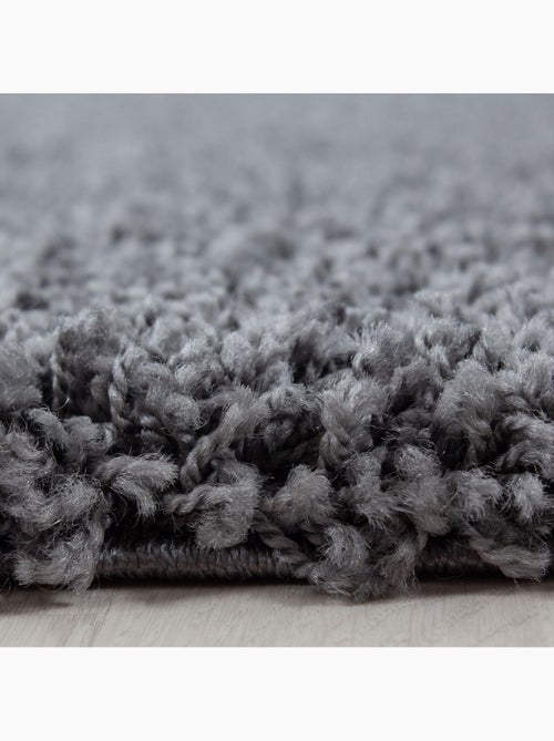 Tapis rond poils longs shaggy tissé motif uni UNI L - Kiabi