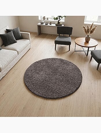 Tapis poils longs shaggy tissé motif uni UNI L