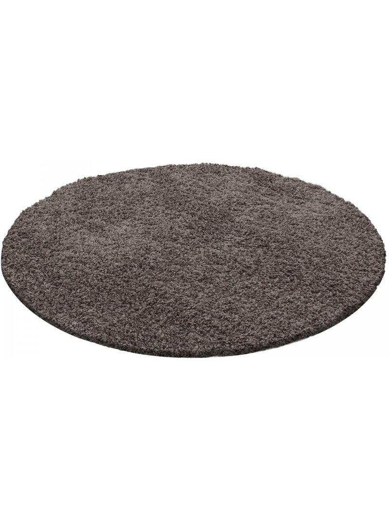 Tapis rond poils longs shaggy tissé motif uni UNI L Multicolore - Kiabi