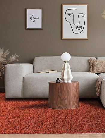 Tapis poils longs shaggy tissé motif uni UNI L