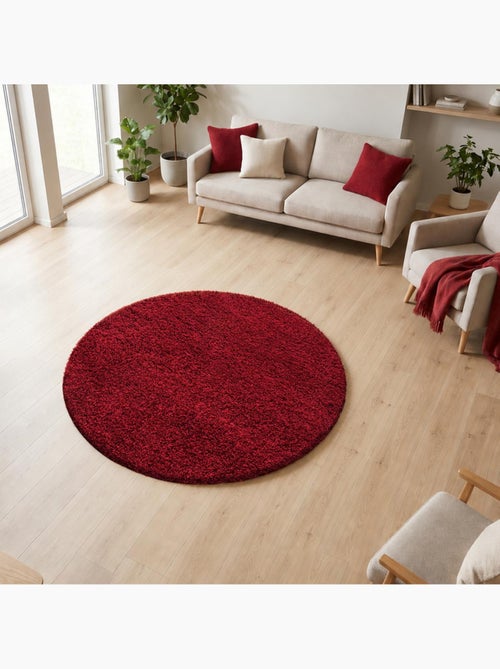 Tapis rond poils longs shaggy tissé motif uni UNI L - Kiabi Tapis rond poils longs shaggy tissé motif uni UNI L - Kiabi