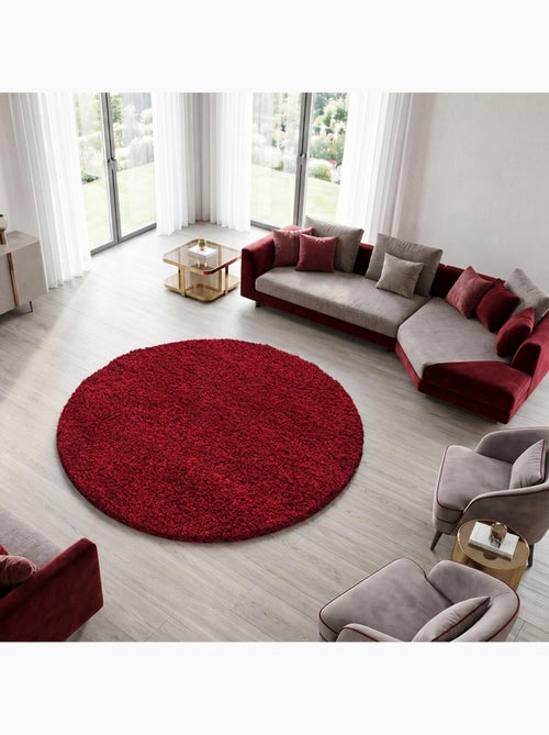 Tapis rond poils longs shaggy tissé motif uni UNI L - Kiabi Tapis rond poils longs shaggy tissé motif uni UNI L - Kiabi