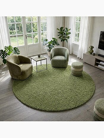 Tapis poils longs shaggy tissé motif uni uni l