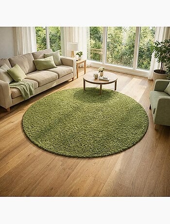 Tapis poils longs shaggy tissé motif uni uni l