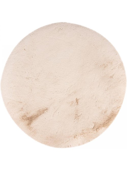Tapis rond poils longs shaggy tufté motif uni JOUTA - Kiabi Tapis rond poils longs shaggy tufté motif uni JOUTA - Kiabi
