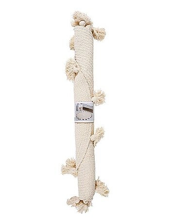 Tapis rond pompons gris coton D90